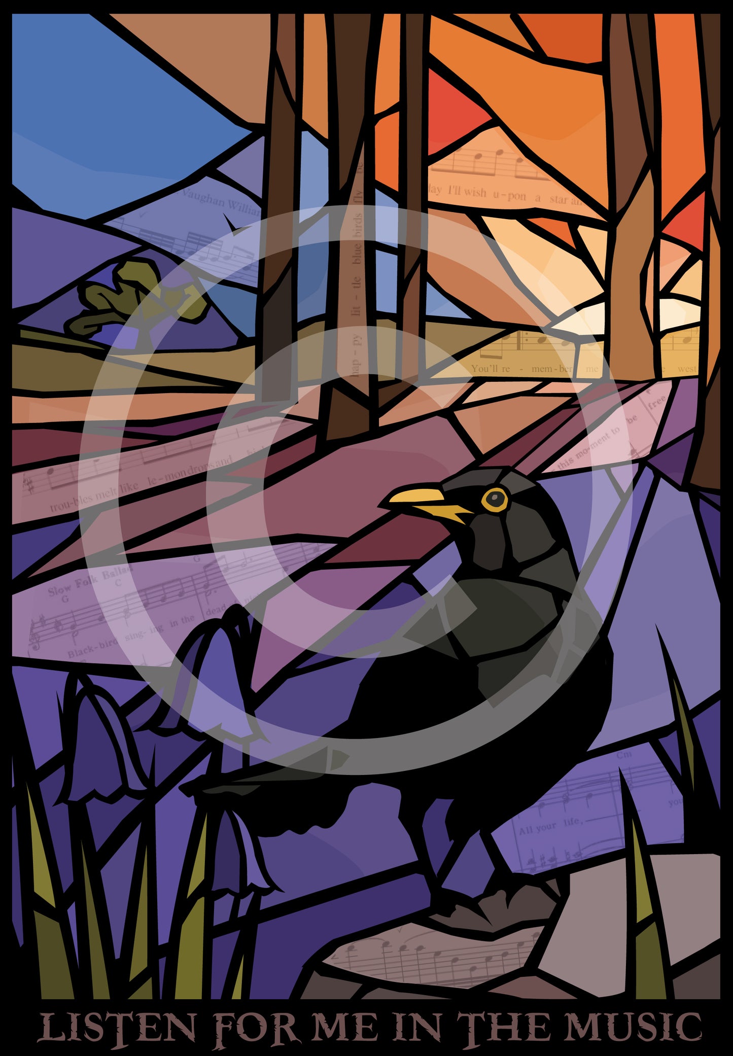 Blackbird Art Print - Listen For Me In The Music