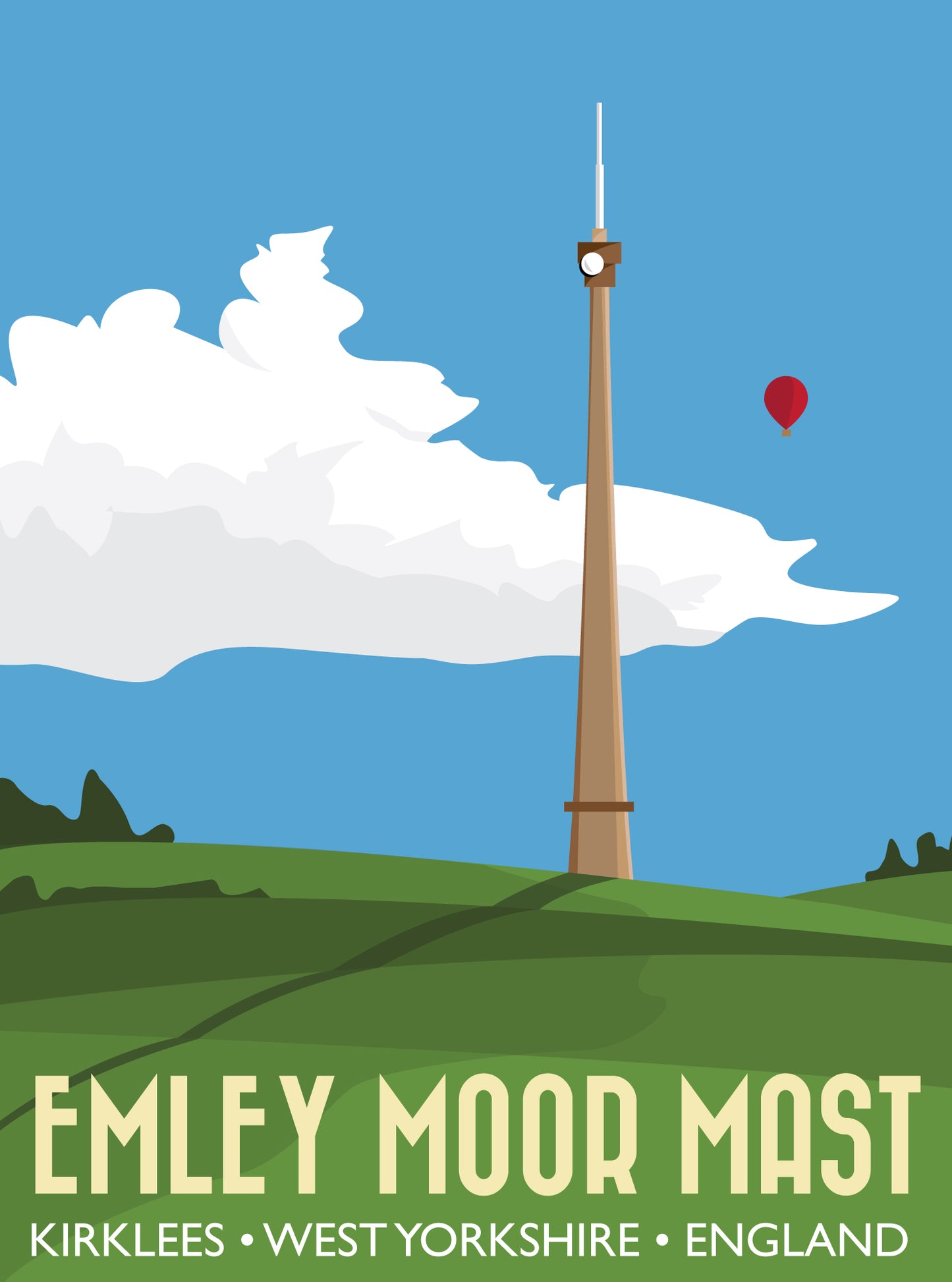 Emley Moor Mast Travel Poster