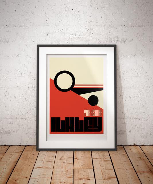 Ilkley Yorkshire Abstract Cow and Calf Art Print