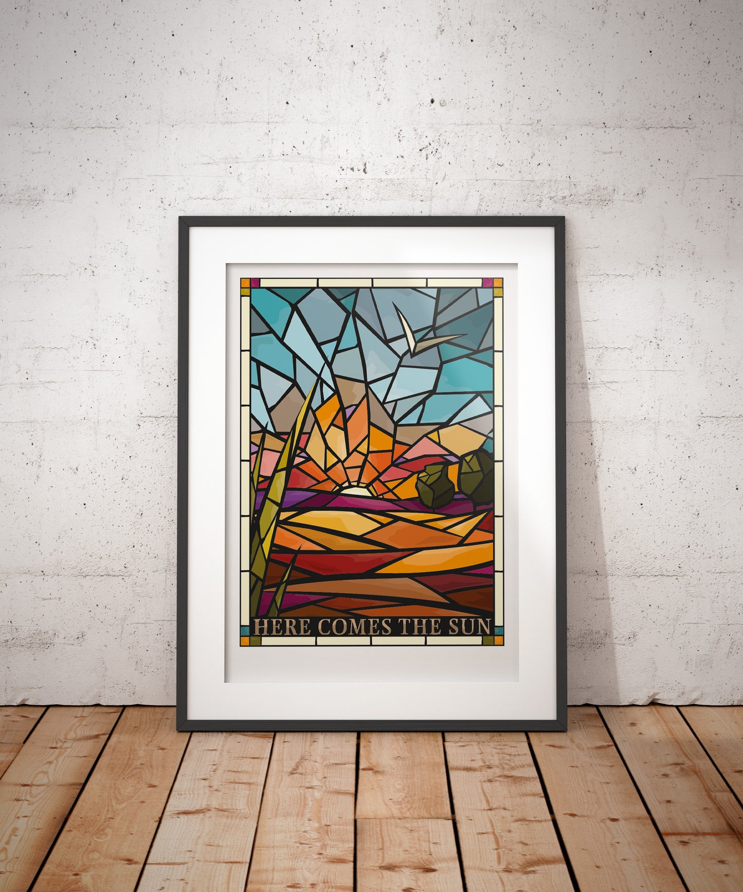 Here Comes The Sun - Stained Glass Poster