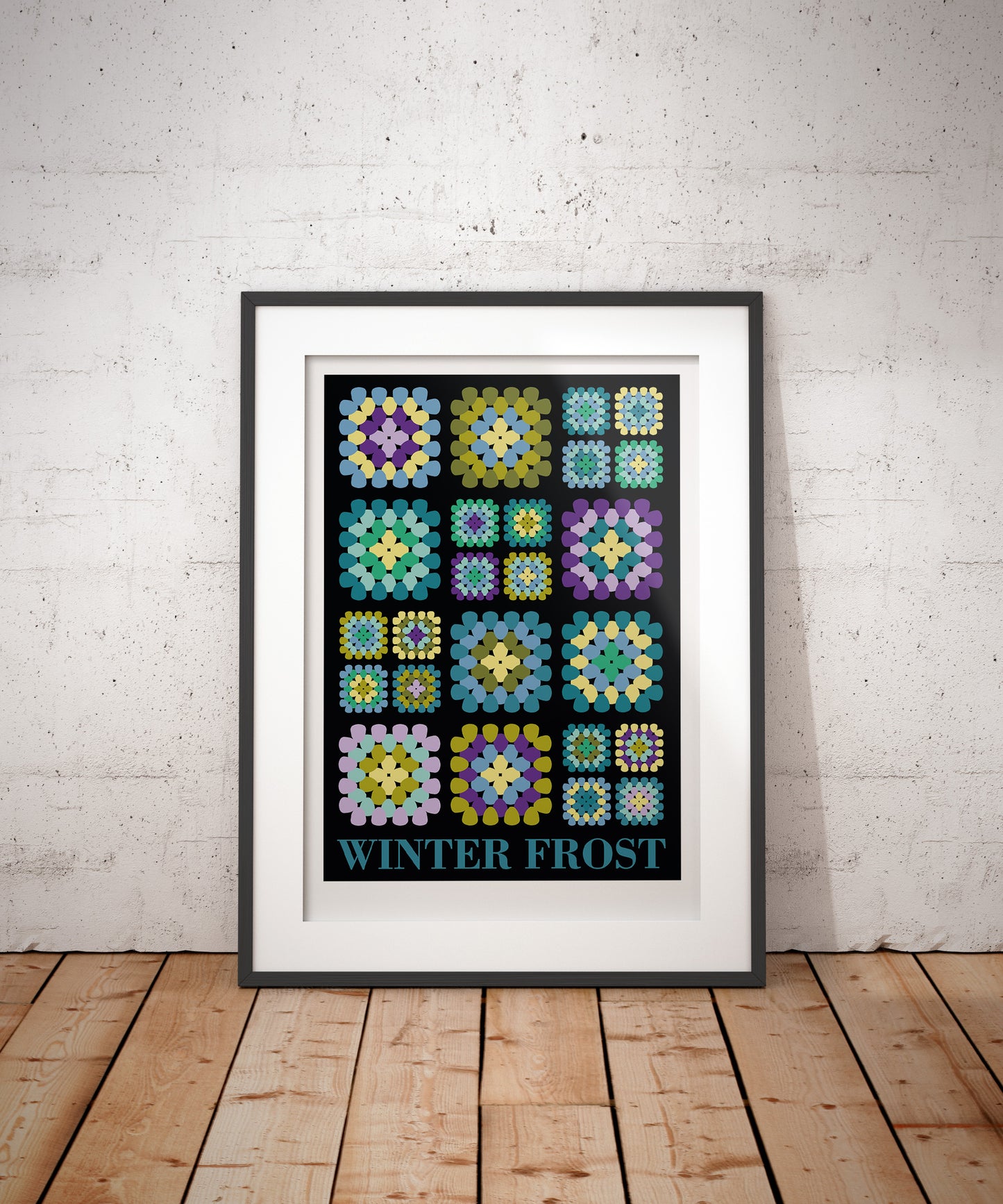 Home Sweet Home Crochet Granny Squares Art Print