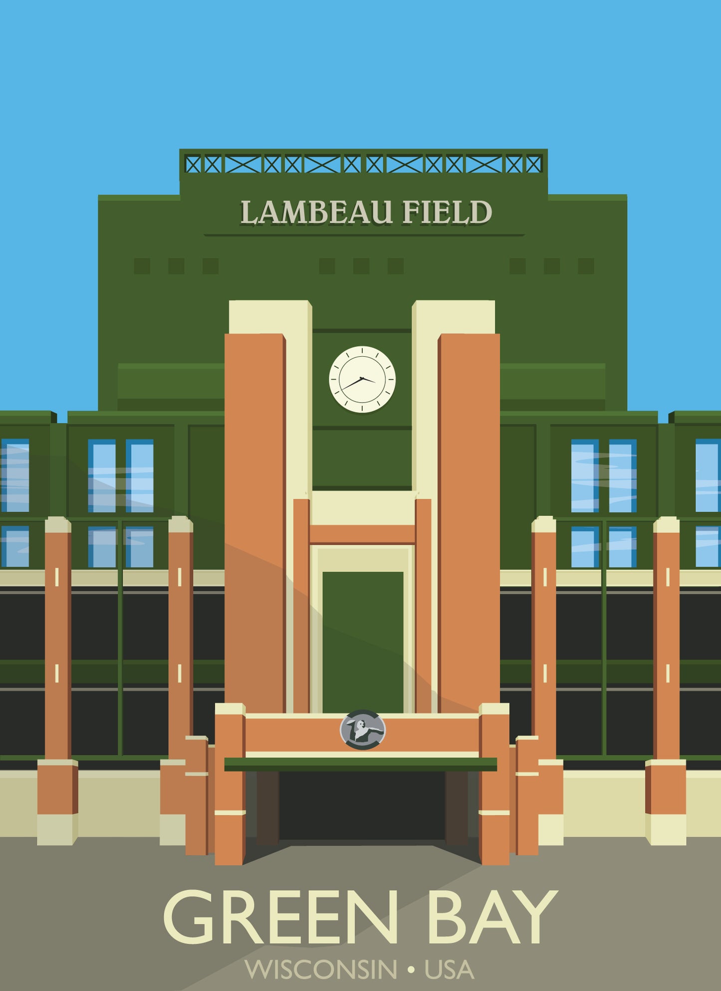 Lambeau Field, Green Bay Travel Poster