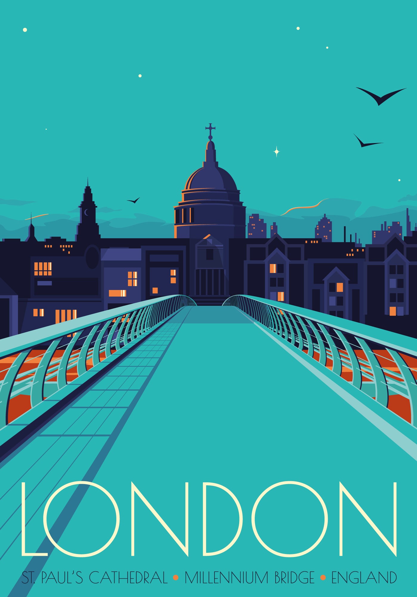 London, St Paul's Cathedral Travel Poster