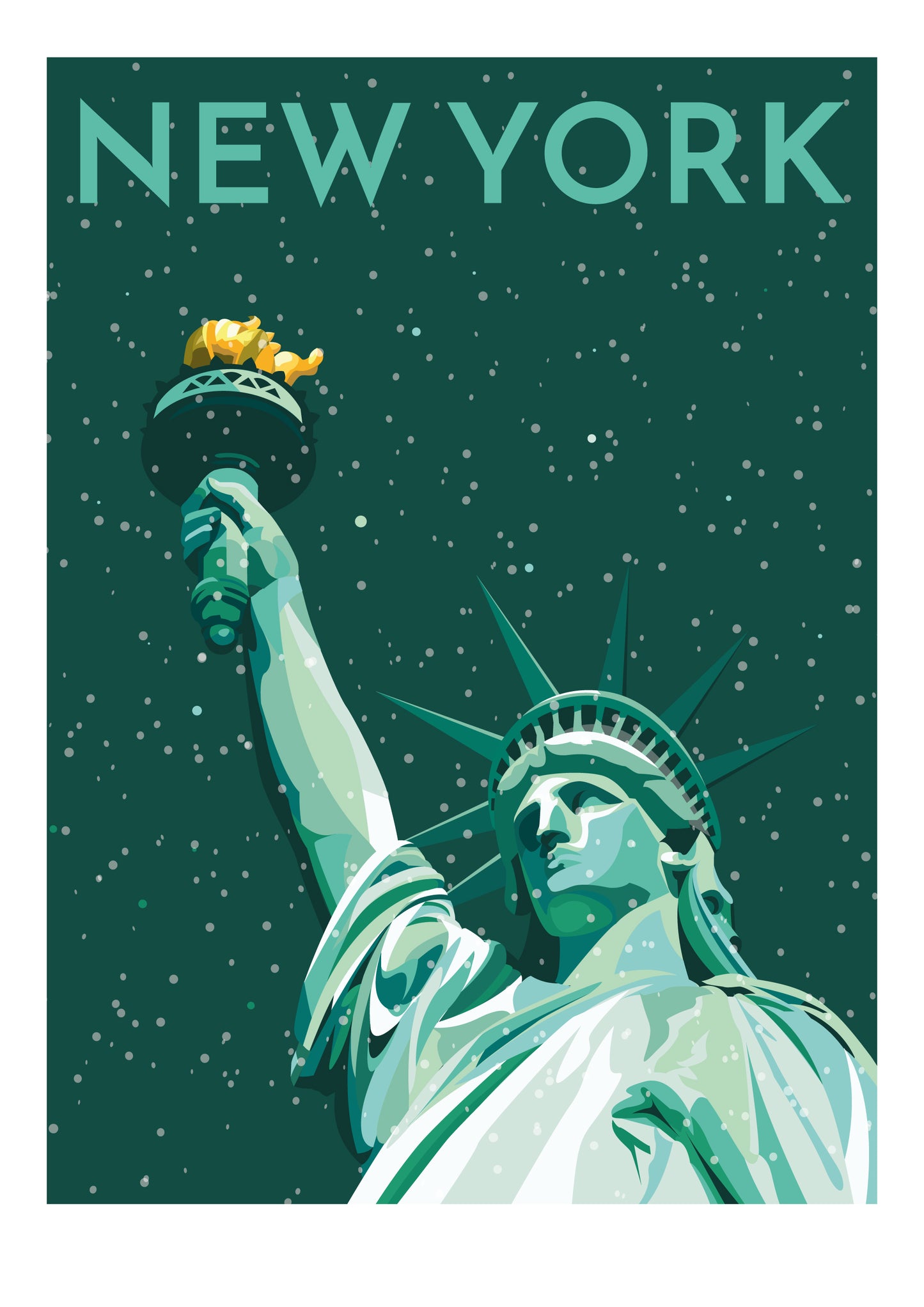 New York Statue Of Liberty Snowy