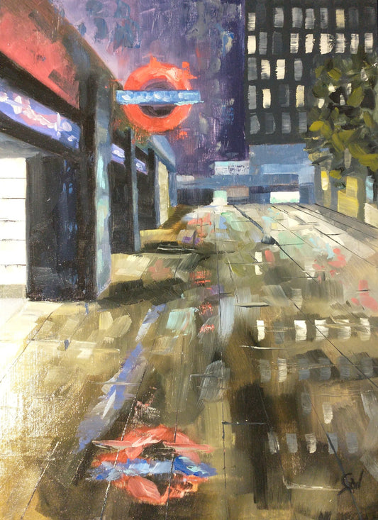 Rainy night at Euston station