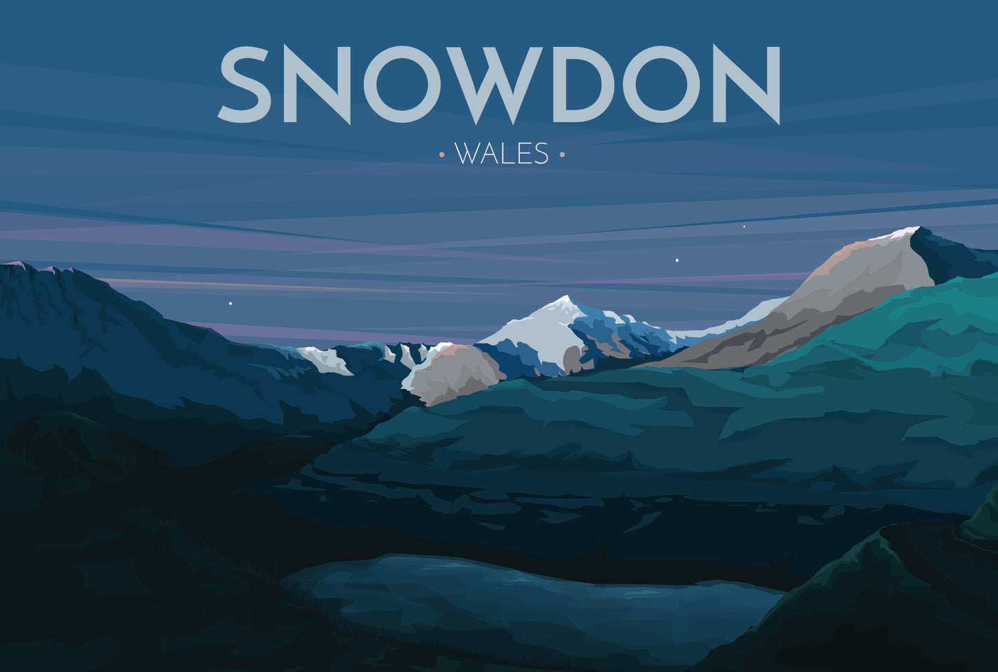Snowdon Travel Poster