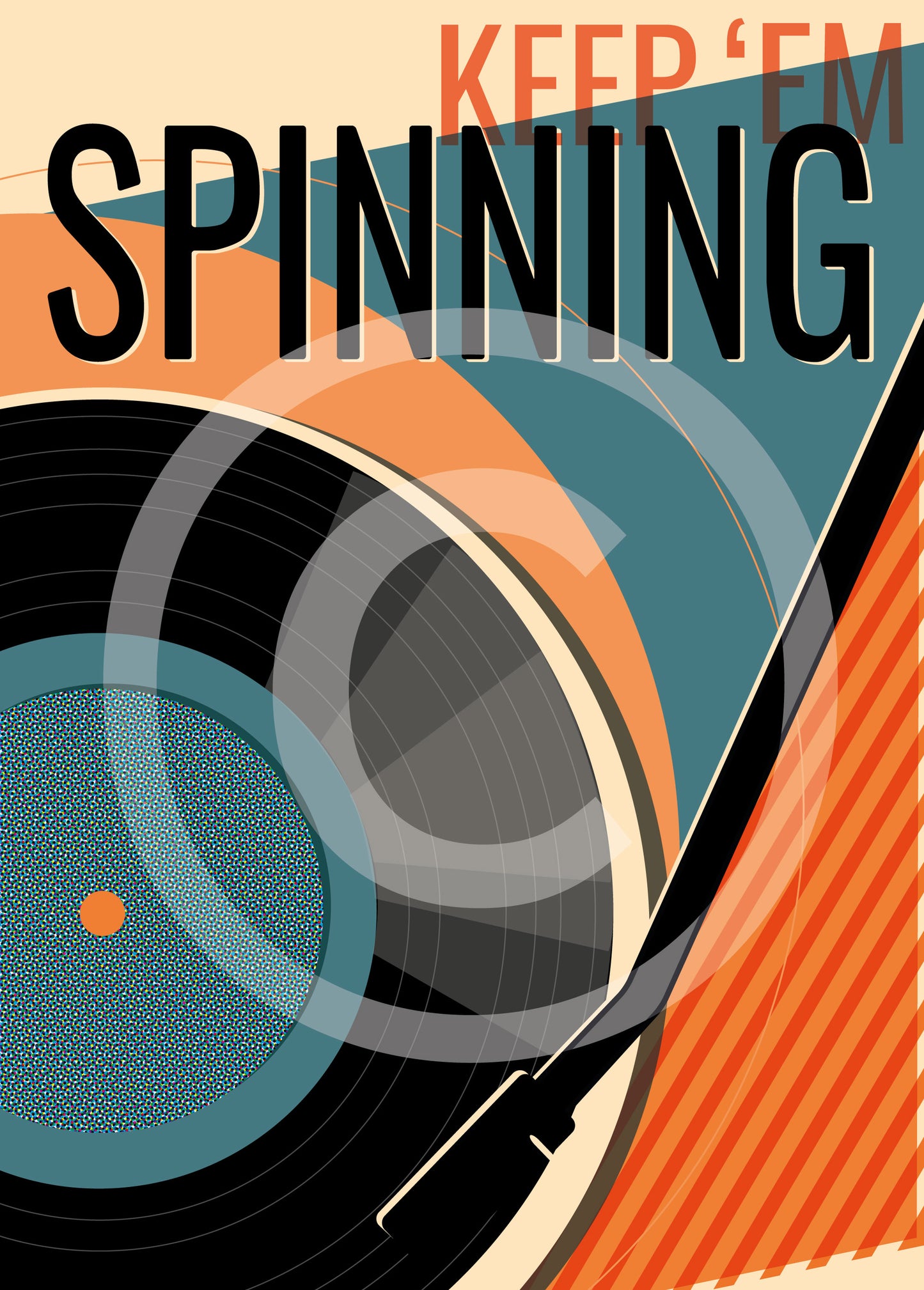 Keep Em Spinning Vinyl Record Art Print
