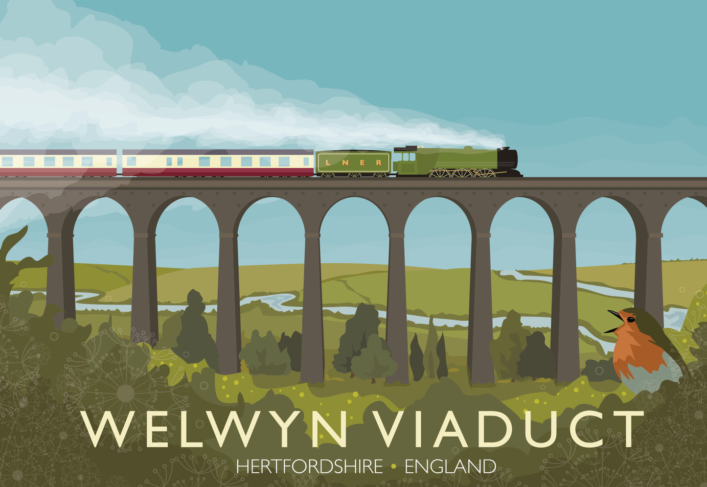 Welwyn Viaduct Travel Poster
