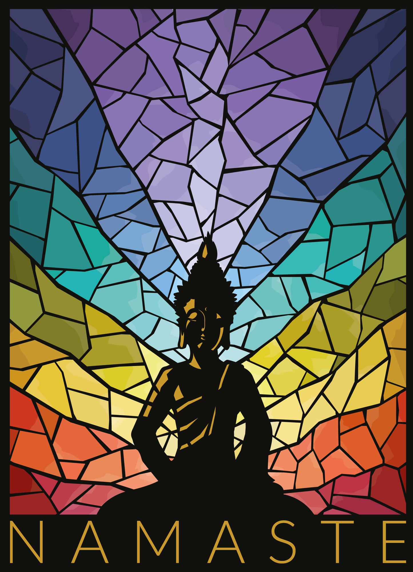 Namaste Yoga - Stained Glass Poster