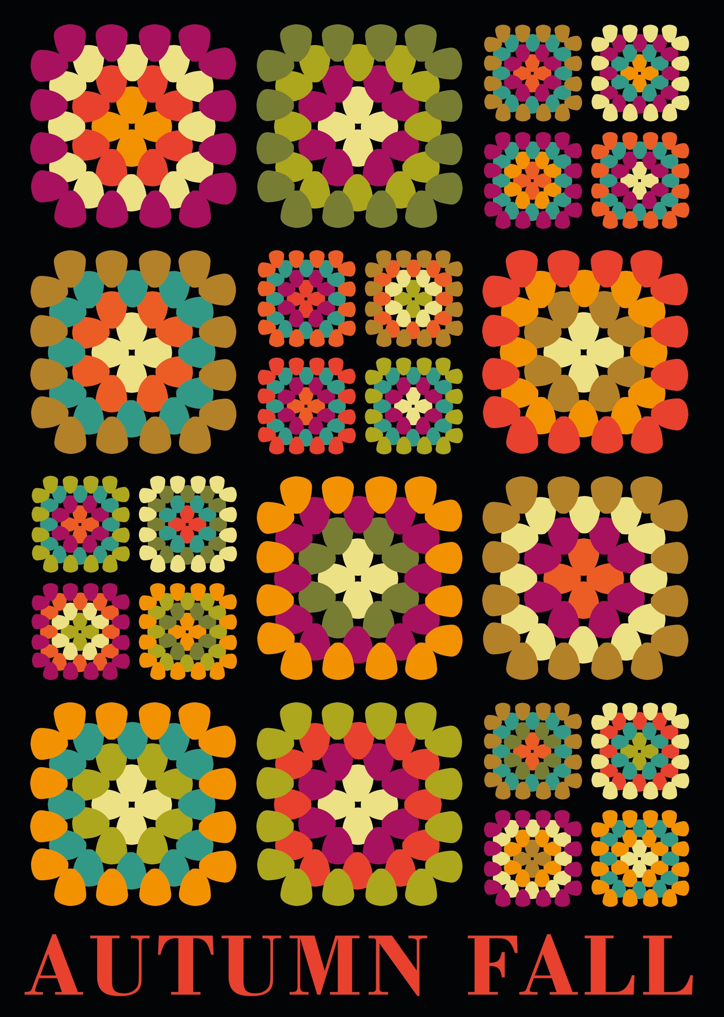 Home Sweet Home Crochet Granny Squares Art Print