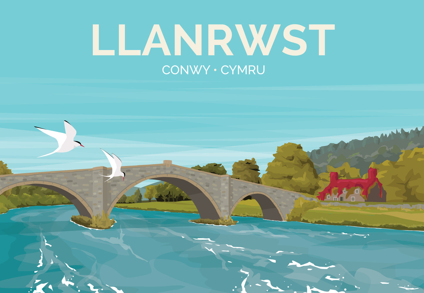 Llanrwst Travel Poster
