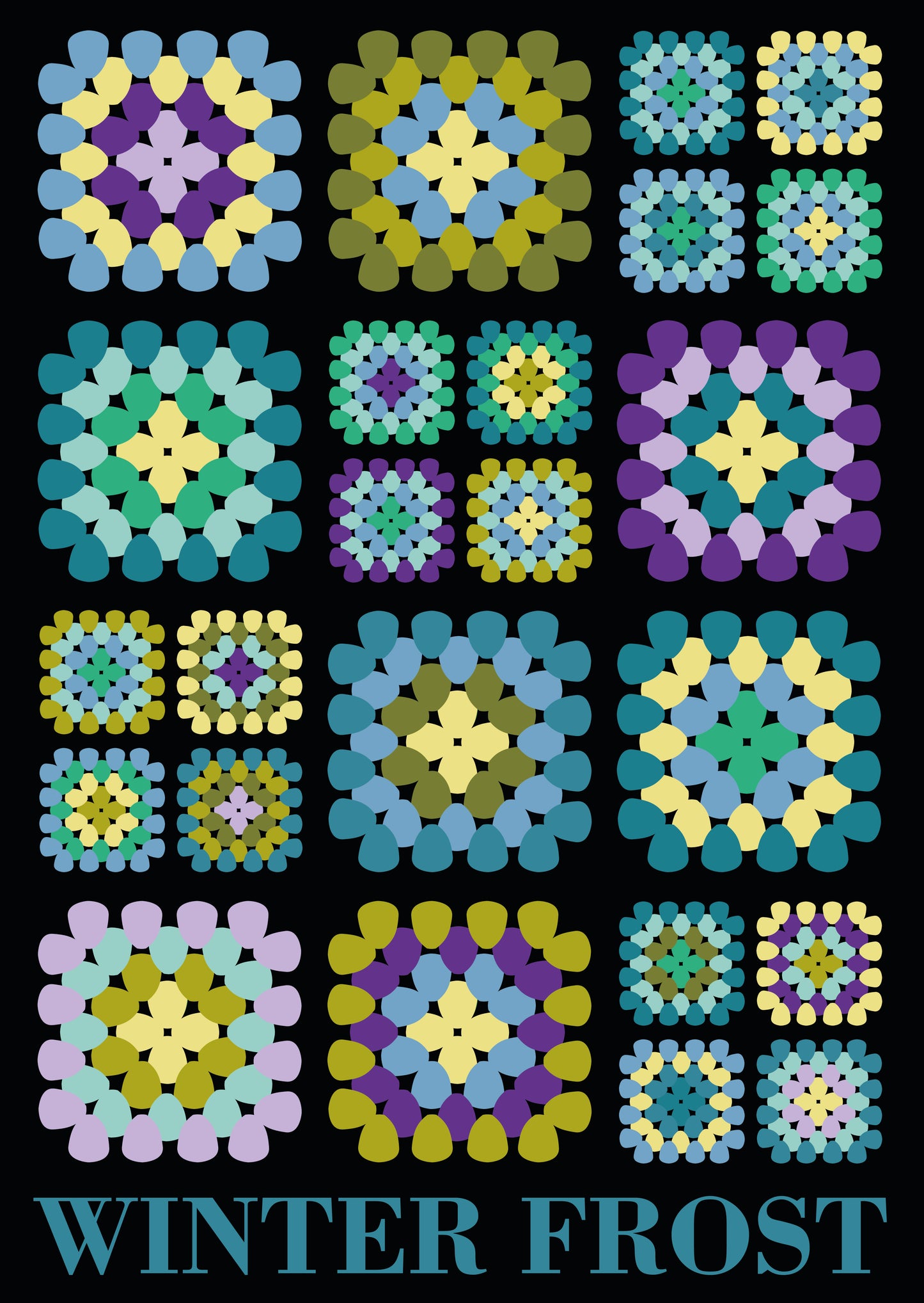 Home Sweet Home Crochet Granny Squares Art Print