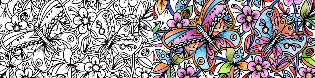 FREE butterflies colouring in 6" x 4"