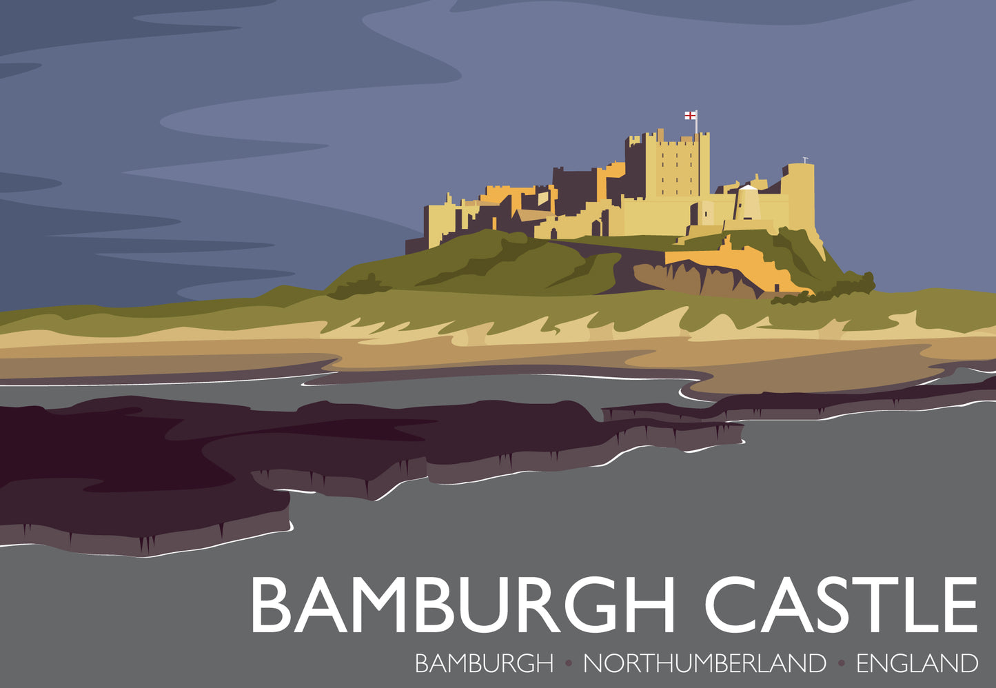 Bamburgh Castle Travel Poster