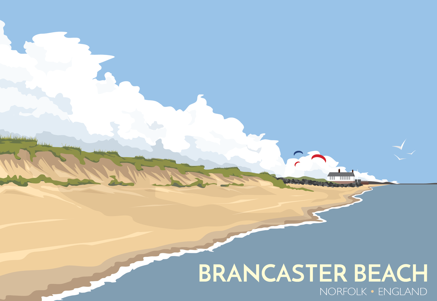 Brancaster Beach Travel Poster
