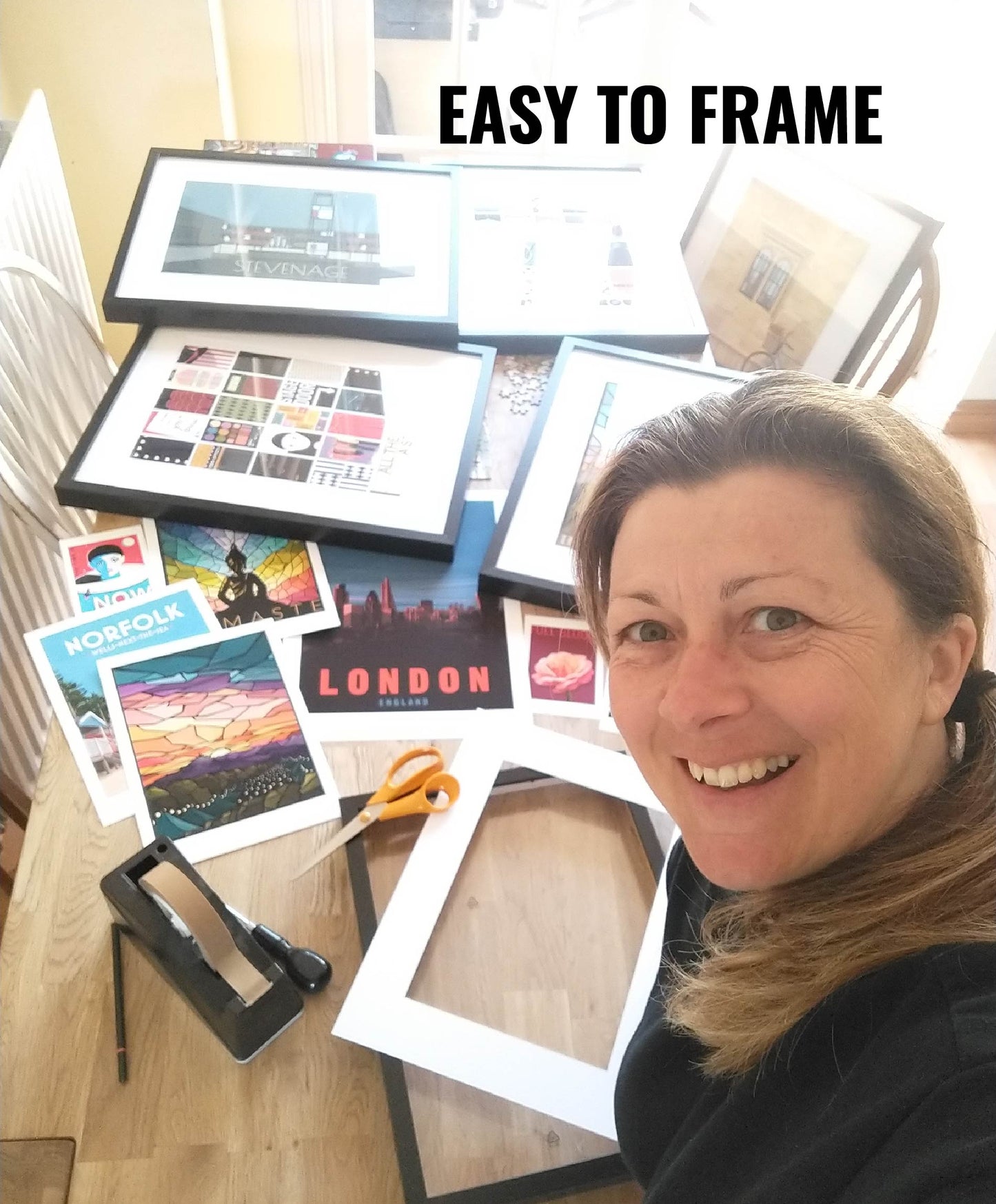 My prints come in standard A4, A3 and A2 sizes which make them really easy to frame. Most high street stores sell frames to suit.