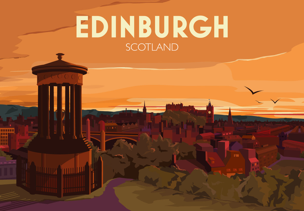 Edinburgh Graphics Edinburgh Travel Poster - Georgina Westley Art & Design