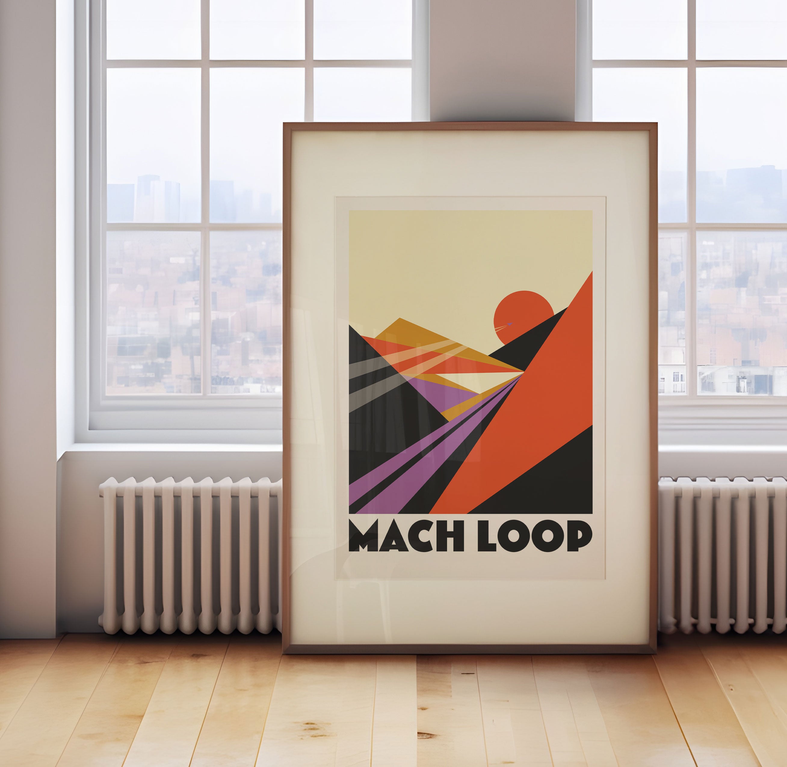 Loop Designposter Mach Loop Wales - Aviation Travel Poster - Georgina Westley Art Design