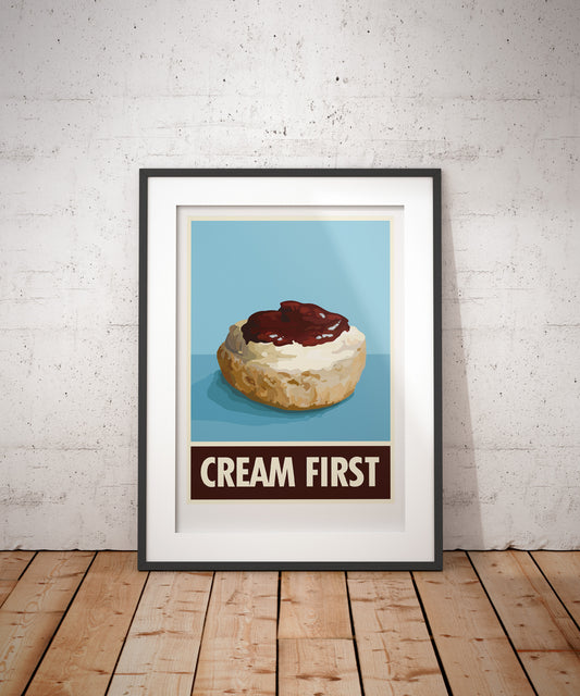 Cream First | Cream Tea | Art Print