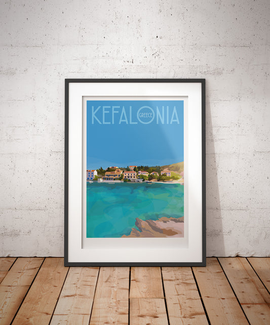 Kefalonia Fiskardo Travel Poster