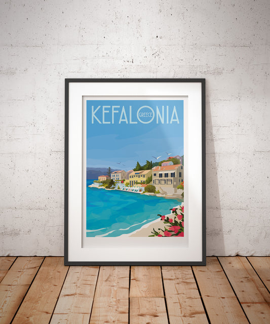 Kefalonia Flowers Travel Poster