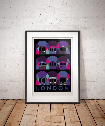 London Underground Art Print (Elizabeth Purple Colourway)