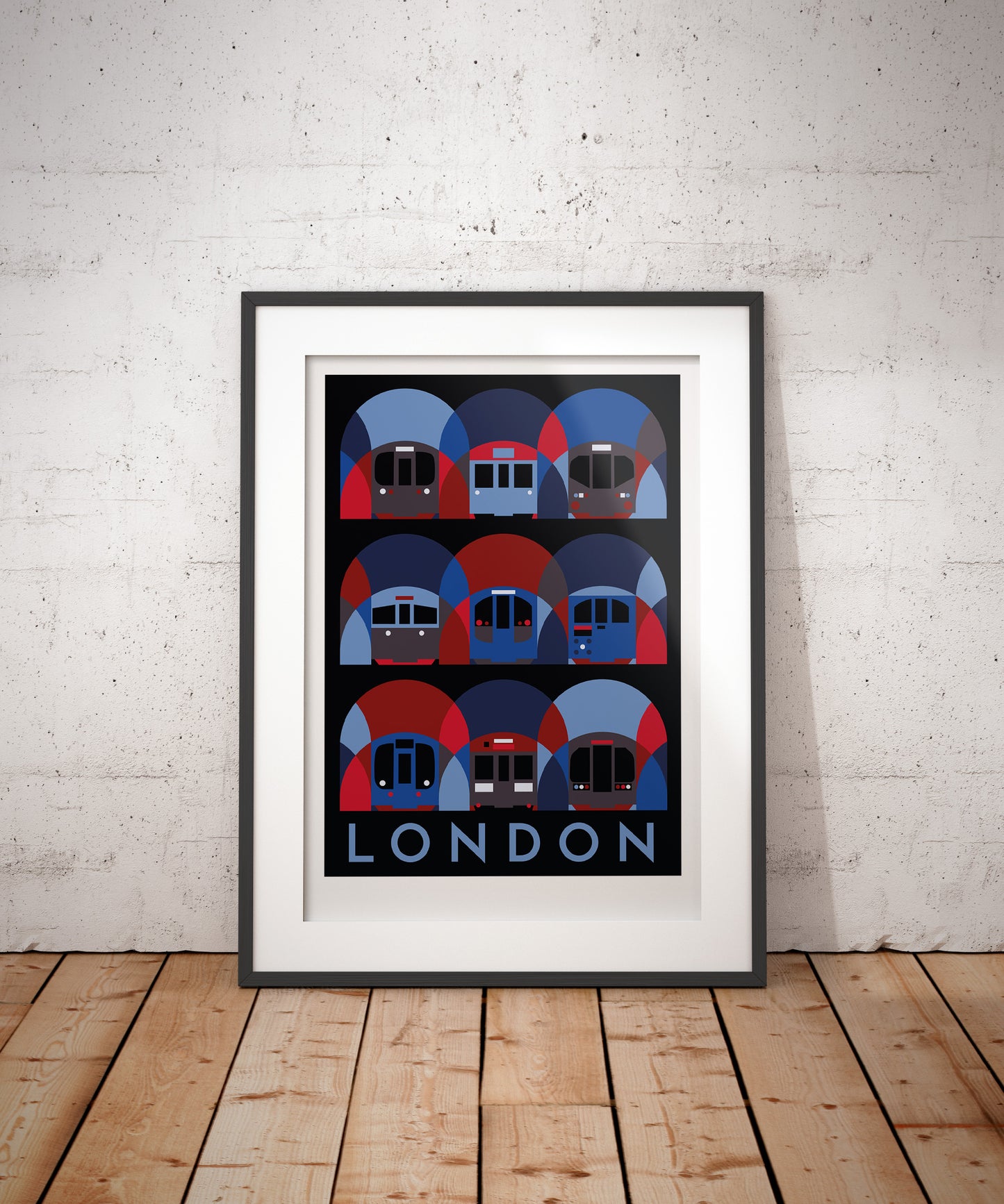 London Underground Art Print (Piccadilly Blues Colourway)