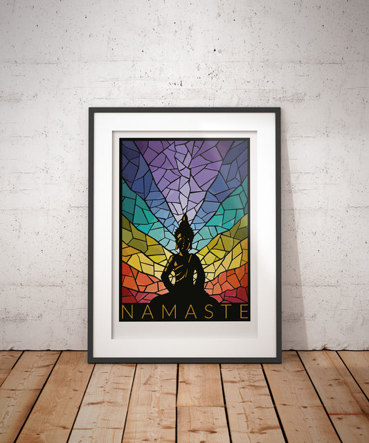 Namaste Yoga - Stained Glass Poster