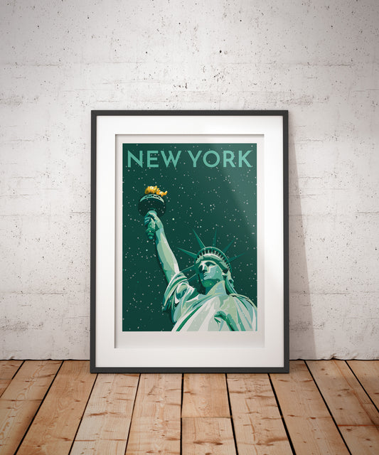 New York Statue Of Liberty Snowy