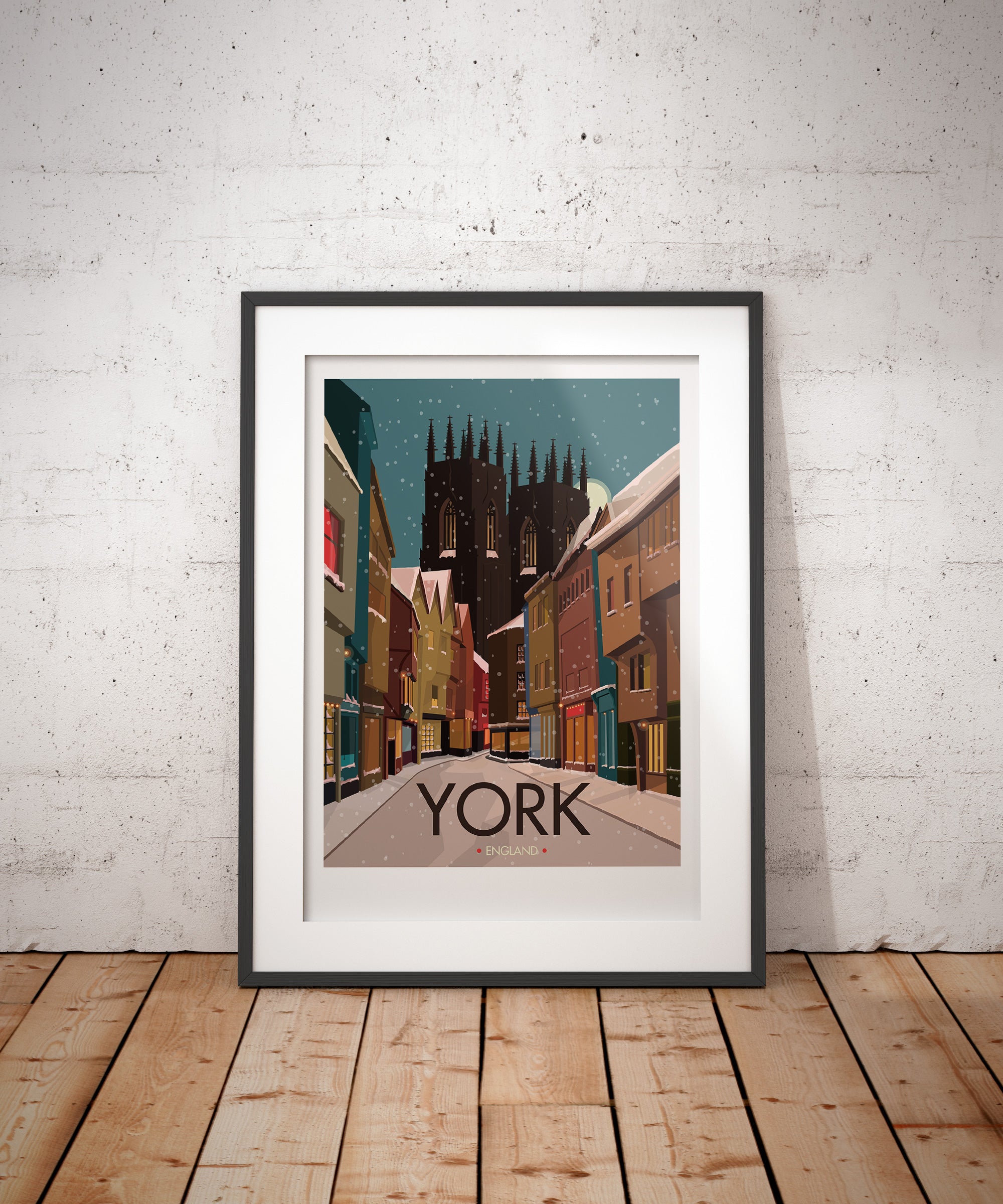 York Snowy Travel Poster - Georgina Westley Art & Design