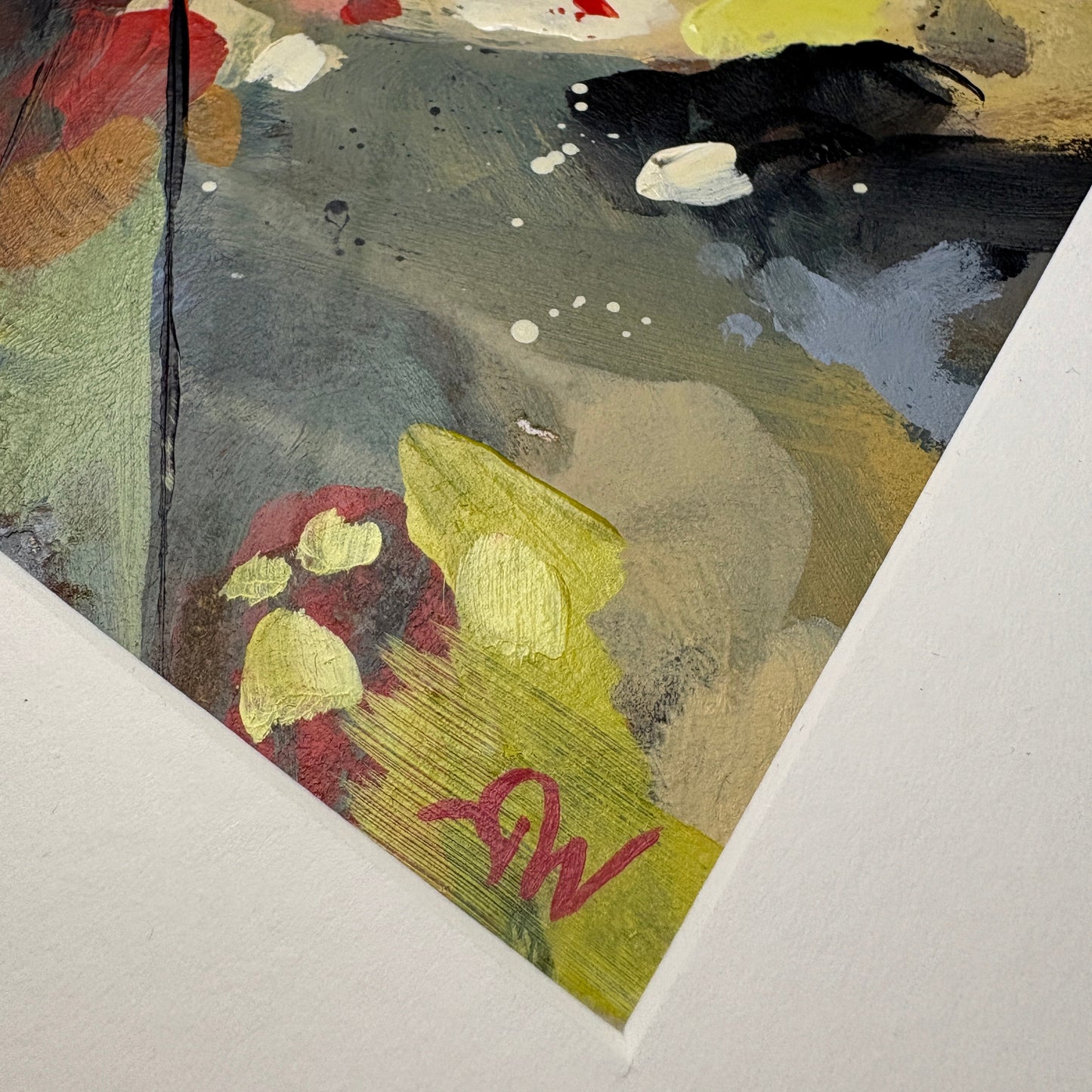 Abstract art inspired by Hamnet with colourful brush strokes on a white background