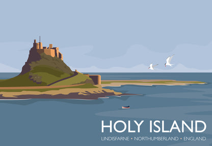 Holy Island Travel Poster