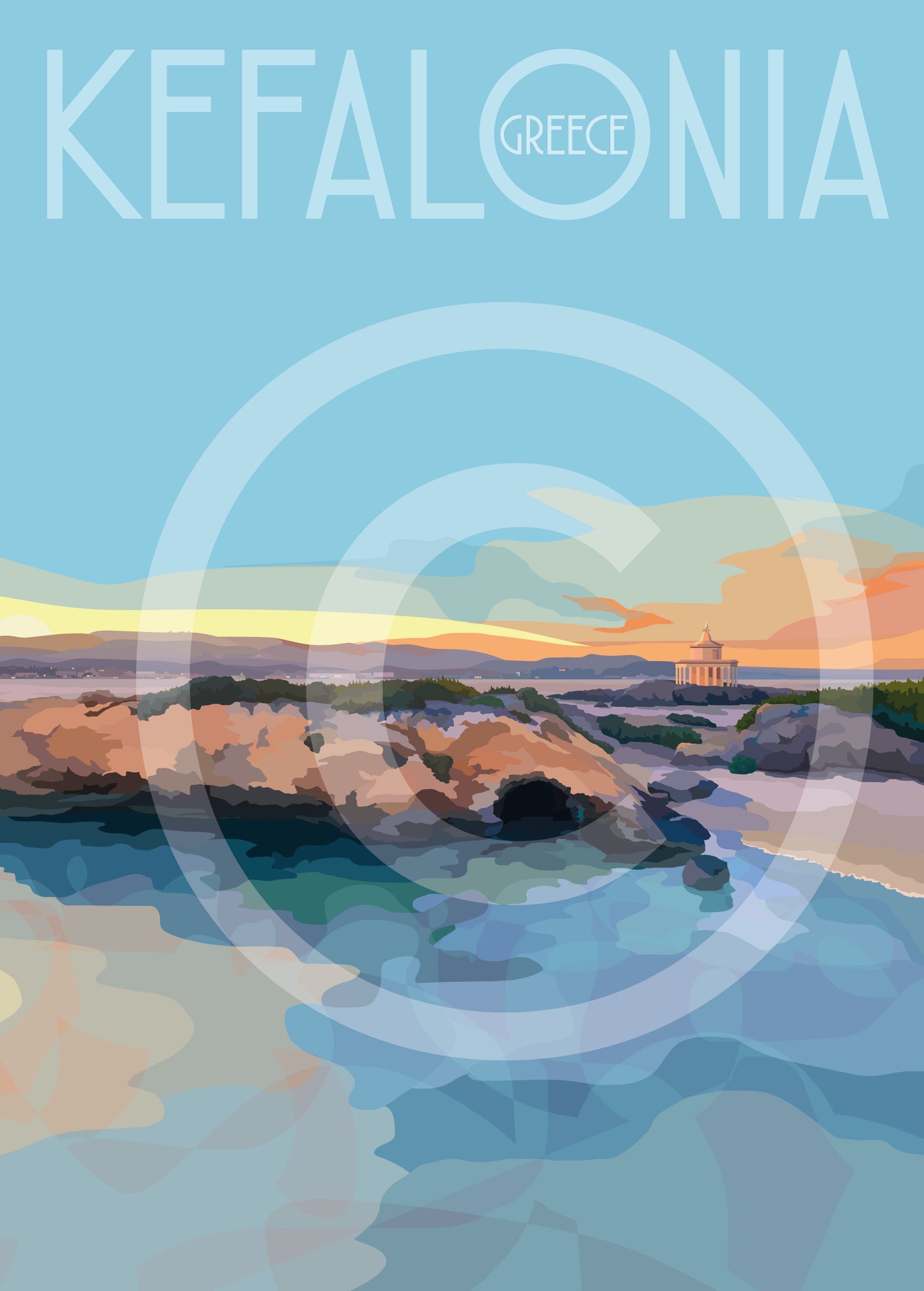 Kefalonia Argostoli Travel Poster