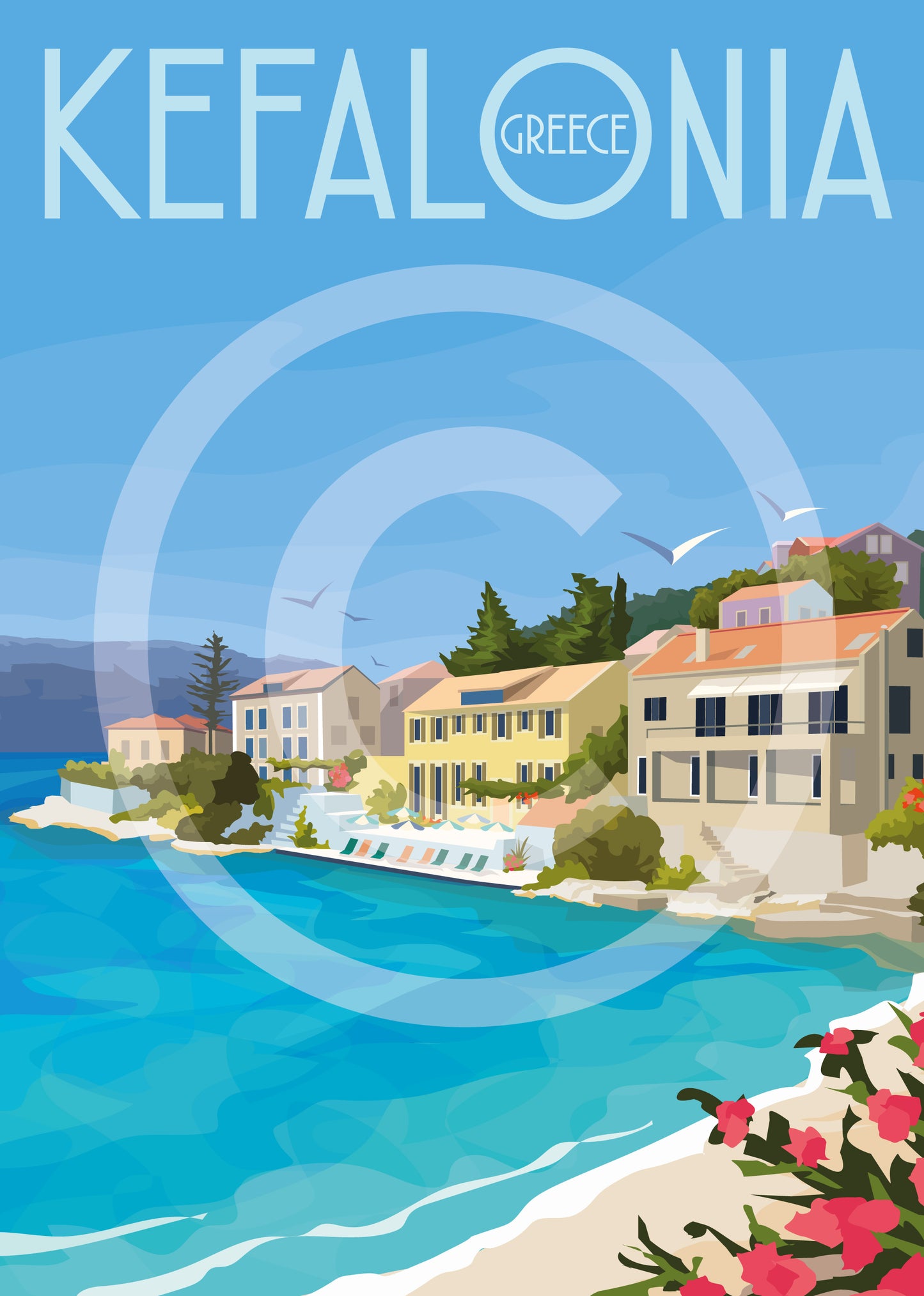 Kefalonia Flowers Travel Poster