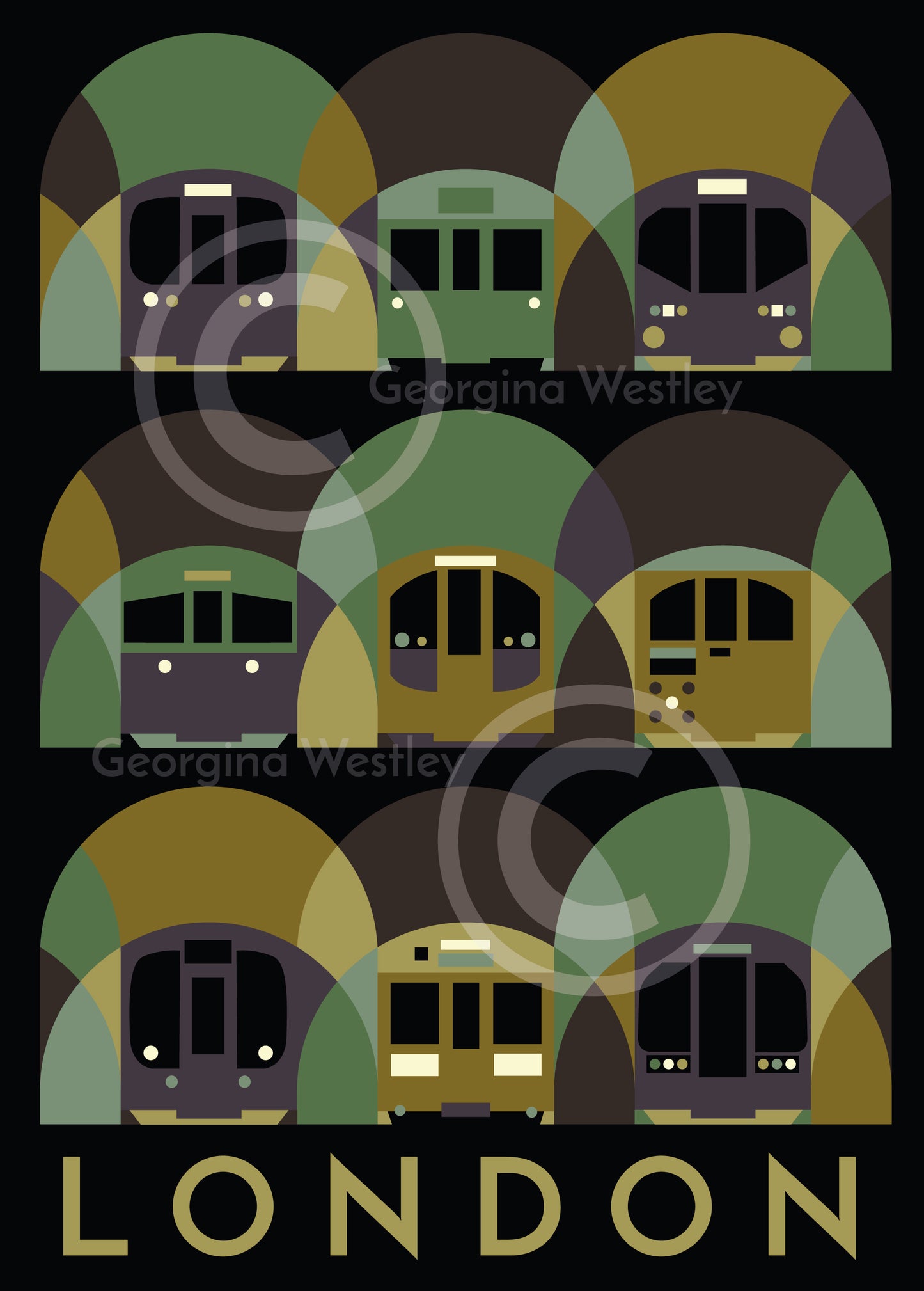 London Underground Art Print (Smoke Grey Colourway)