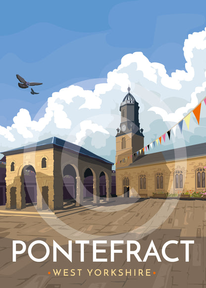 Pontefract Travel Poster