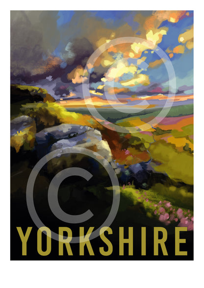 Yorkshire Sunset Travel Art Poster