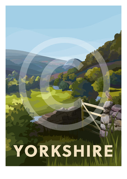 Yorkshire Countryside Travel Art Print