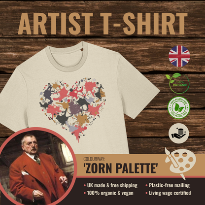 Art From The Heart T-Shirt - Zorn Palette Colours
