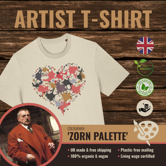 Art From The Heart T-Shirt - Zorn Palette Colours