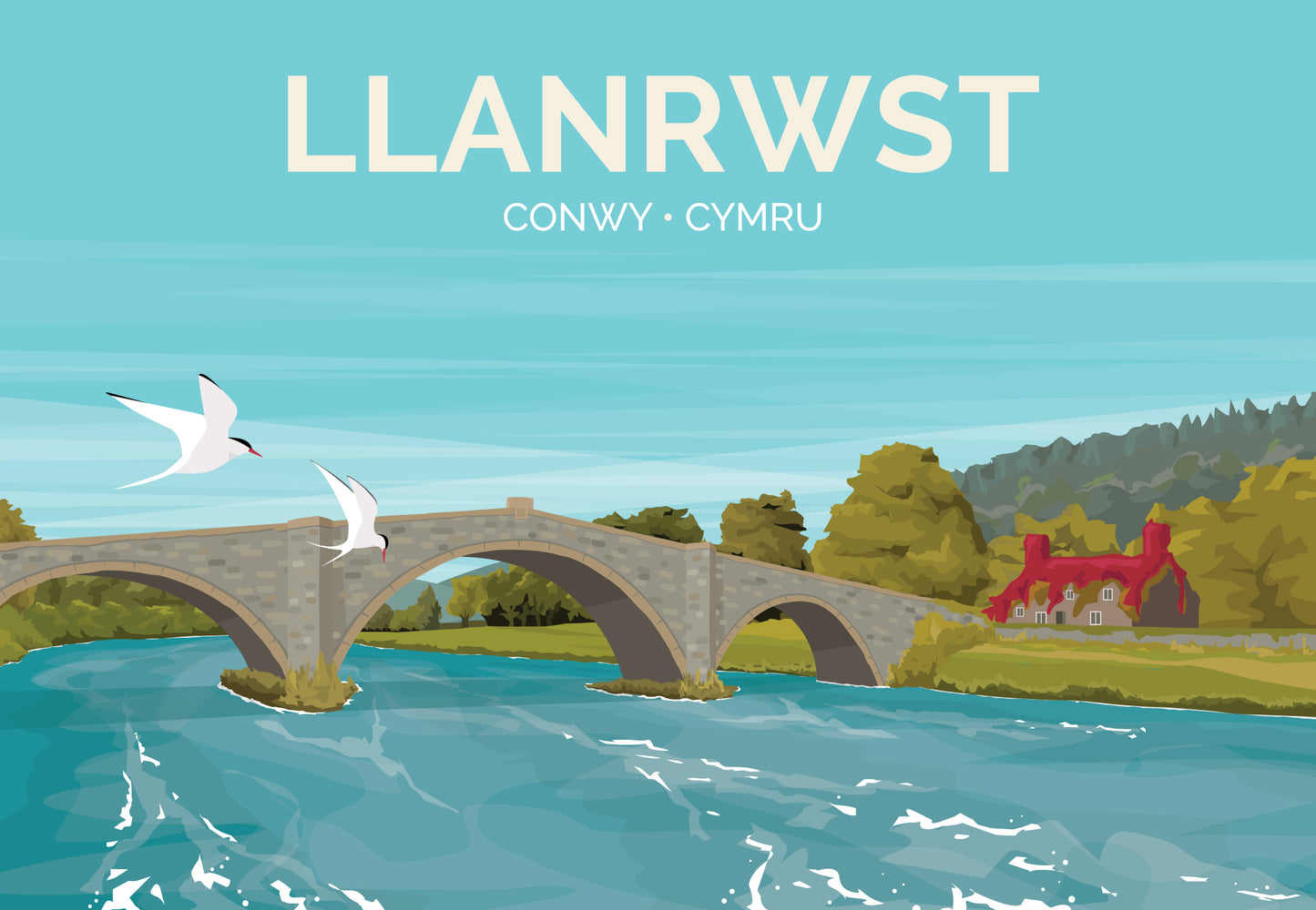 Llanrwst Travel Poster
